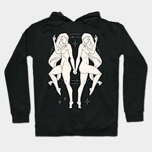 Astrological Symbol of Gemini as Women Illustration Hoodie